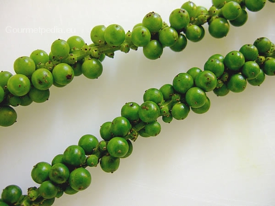 Fresh green peppercorns