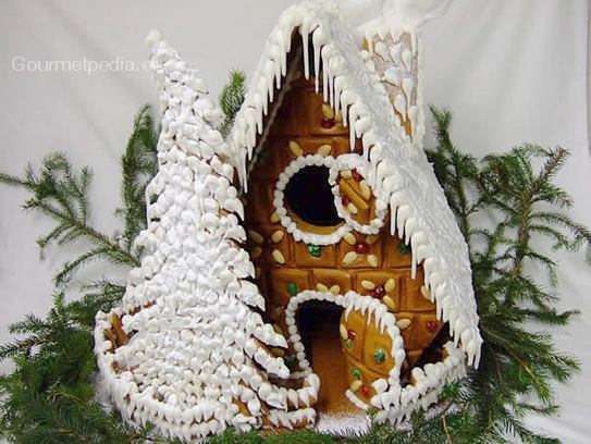 Größeres Lebkuchenhaus mit Fenster