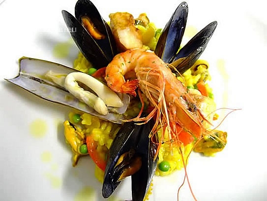Paella Valenciano of seafood