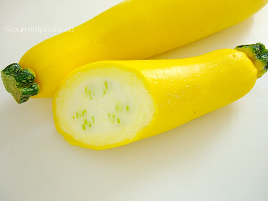 Yellow courgettes