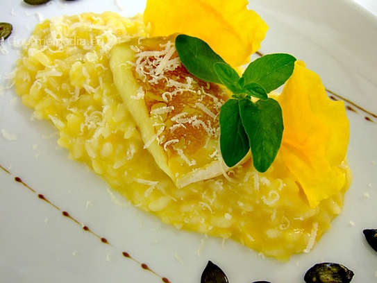 Risotto alla zucca con Taleggio ala griglia